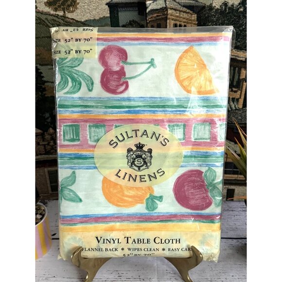 Sultans Linens Vinyl Flannel Back Rectangle Tablecloth 52" X 70" - Picture 10 of 10